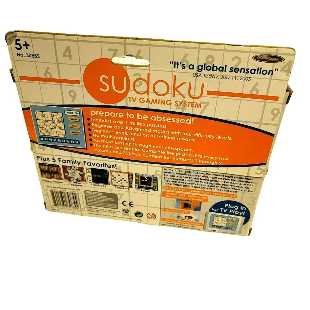 Sudoku TV Gaming System Unit Open Box Untested in Box GA148